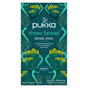Pukka bio trois sachets de thé au fenouil 20 par paquet