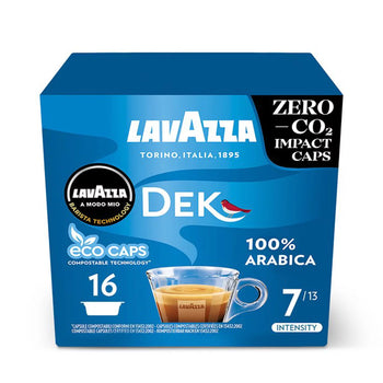 Lavazza A Modo Mio Eco Caps Compostable Dek Cremoso Coffee Capsules 16 per pack