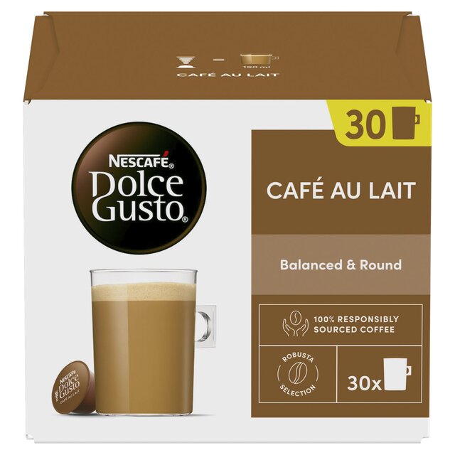 Nescafe Dolce Gusto Cafe Au Lait Capsules 30 per pack