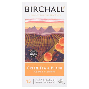 Birchall Green Tea & Peach Tea Bags 15 per pack