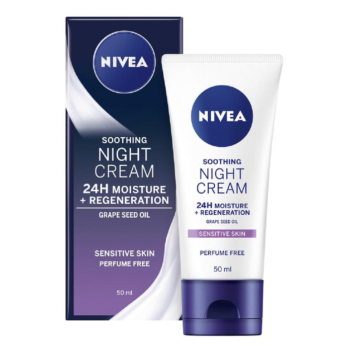 NIVEA Night Cream Face Moisturiser for Sensitive Skin 50ml