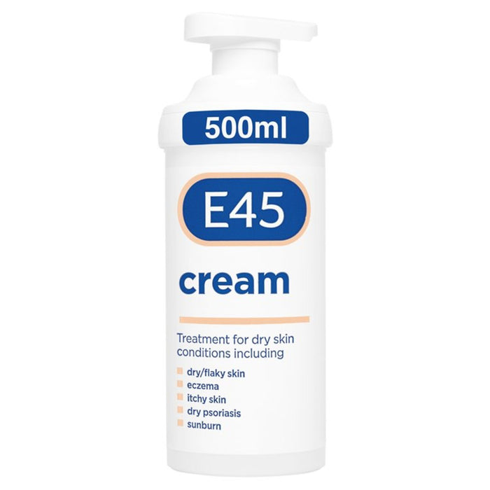 E45 Crème de crème hydratante, corps, visage et mains pour la pompe à peau sèche 500g