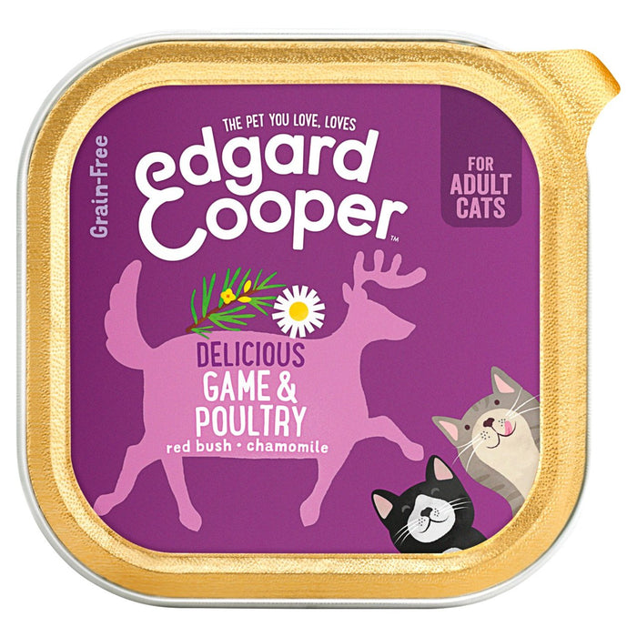 Edgard & Cooper Adult Grain Free Wet Cat Aliments avec volaille et jeu 85G