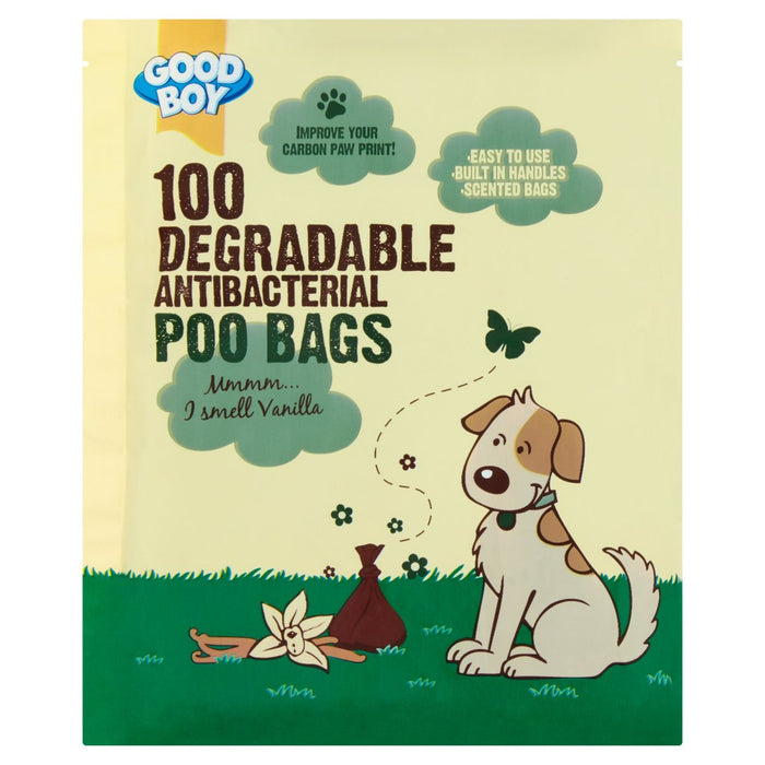 Bon garçon Antibactérien Dégradable Dog Dog Poo Sacs 100 par paquet
