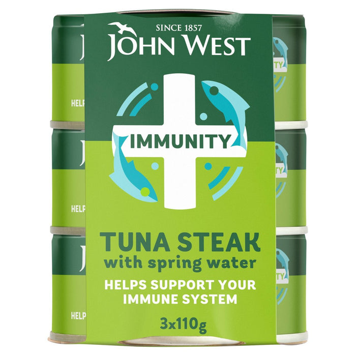 John West Immunity No Drain Thon Steak avec Springwater 3 x 110G