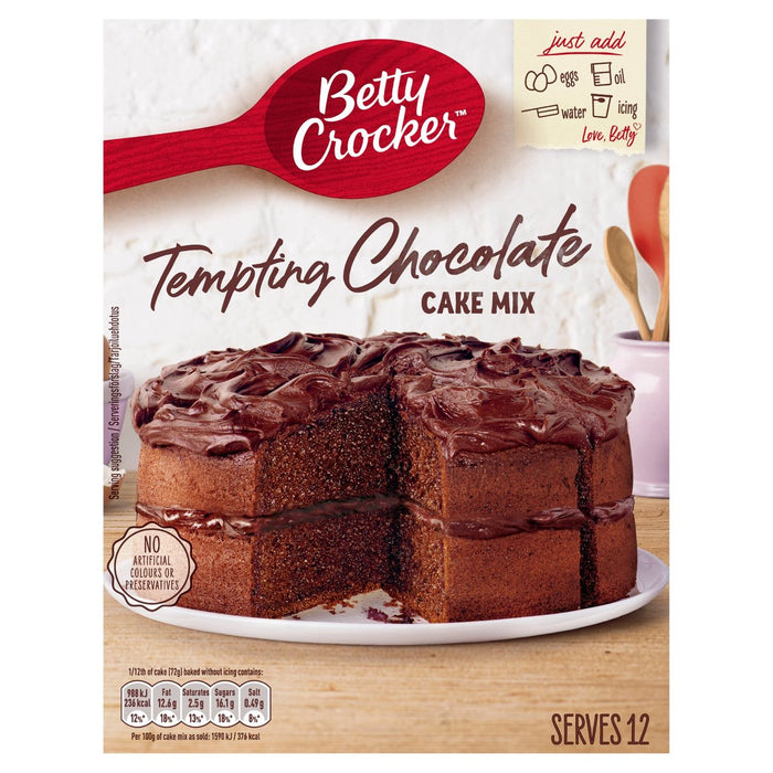Betty Crocker tentant le mélange de gâteau au chocolat 425g