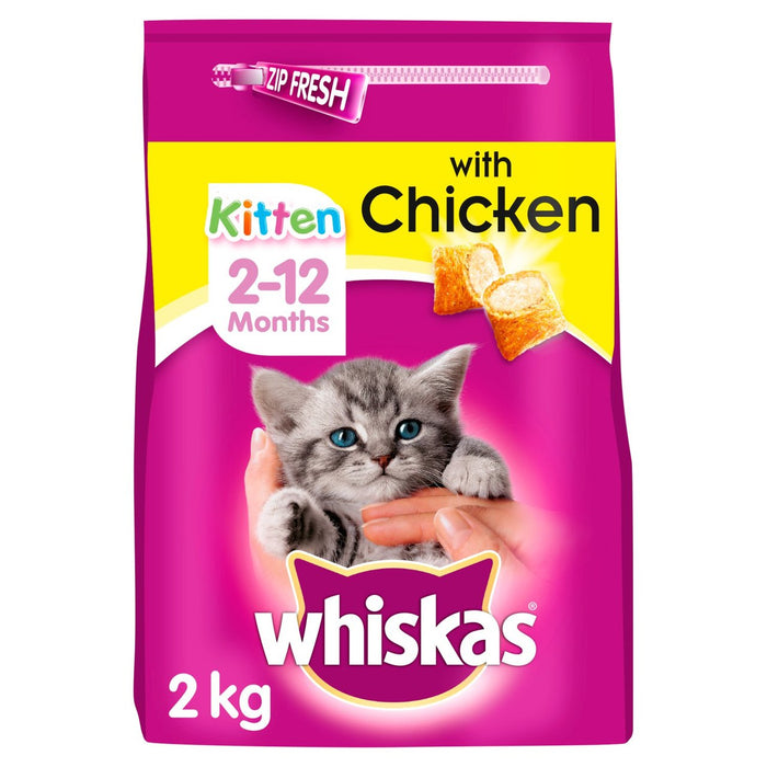 Whiskas Kitten 2-12 mois Aliments à chat sec complet avec du poulet 2kg