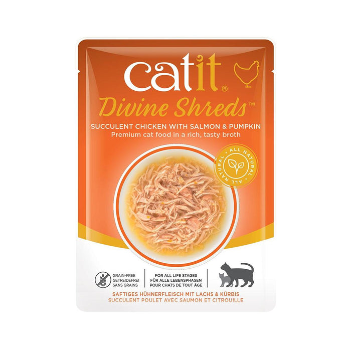 Catit Divine Shreds Chicken with Salmon Wet Cat Food 75g